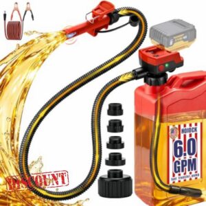 6 GPM Cordless Fuel Transfer Pump for DeWalt 20V & Milwaukee 18V Batteries                                                          Gas Can Pump with Auto Shut-OFF