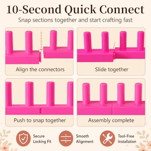 5 Sections No Hinge Snap-Together Modular Frame with Anti-Slip Pads and Storage Bag
