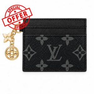Elegant Card Holder Wallet with Floral Charm