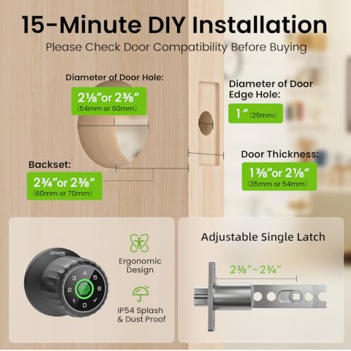 Black Interior Door Knob with Lock