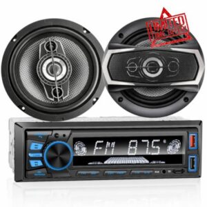 Car Speakers 6.5'' 4-Way Single Din Car Stereo with Speakers Bluetooth 300W                                                          Car Radio with Bluetooth and Speakers Pair Factory Speaker Replacement Car Coaxial Speakers OEM Upgrade FM EQ TF AUX USB APP