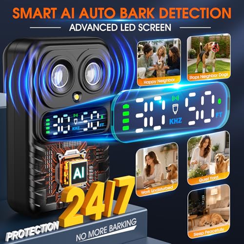 Owl Design Ultrasonic Bark Silencer with 2X Emitters 50FT