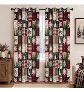 AtawLege Christmas Buffalo Plaid Curtains for Living Room, Green Tartan Blackout Bedroom Curtains...