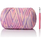800G(228YDS) Tshirt Yarn for Crocheting,Chunky T-Shirt Yarn for Beginner Crochet Bags,Baskets,Coa...