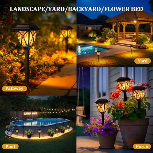 8 Pack Flickering Flame LED Light Garden Decor for Yard