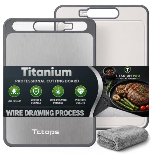 Double-Sided Titanium and PP Cutting Board with Knife Sharpener