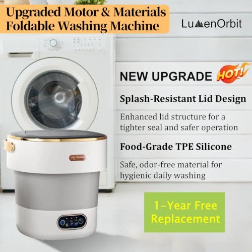 Upgraded 20L Foldable Mini Washer【5-Min Wash・3-Min Spin・1-Year Free Replacement】Small Washing Machine for Travel