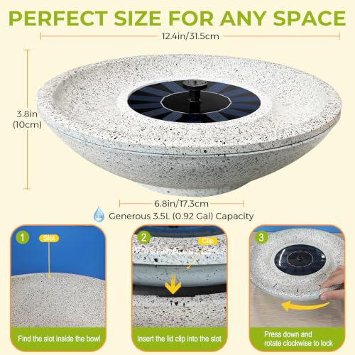6 Nozzles for Outdoors Ground-Level & Tabletop Bird Bath Bubbler for Hummingbirds & Wild Birds