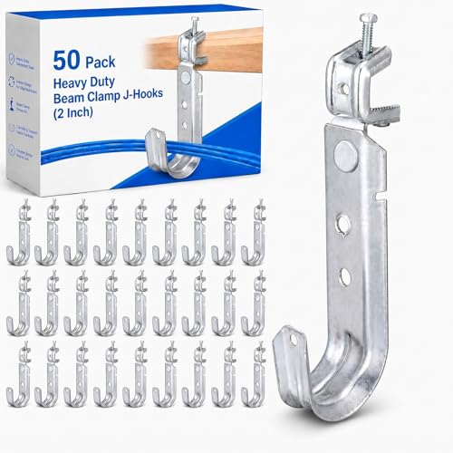 2 Inch Heavy Duty Metal Wire Cable Support J Hook Hangers for Wire Manageme