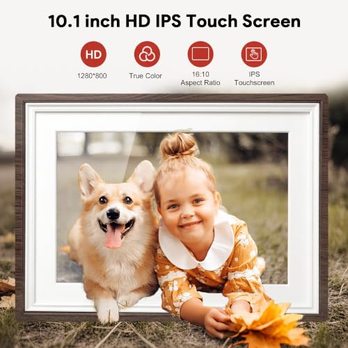 Smart WiFi Digital Photo Frame (Wood Grain)