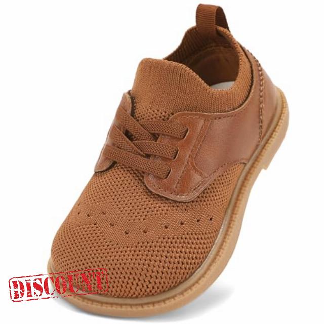 STQ KIDS Toddler Boys Dress Shoes Wide Toe Box Breathable Oxfords Sneakers                                                          Slip on