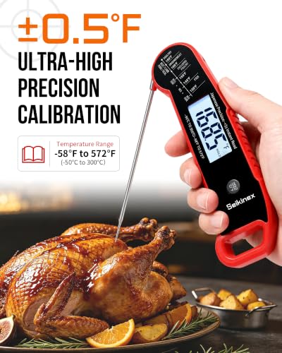 IP67 Waterproof Red Digital Cooking Thermometer