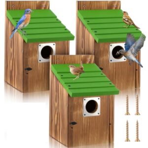 1-1/2" Entrance Hole Wooden Blue Bird Houses for Outdoors