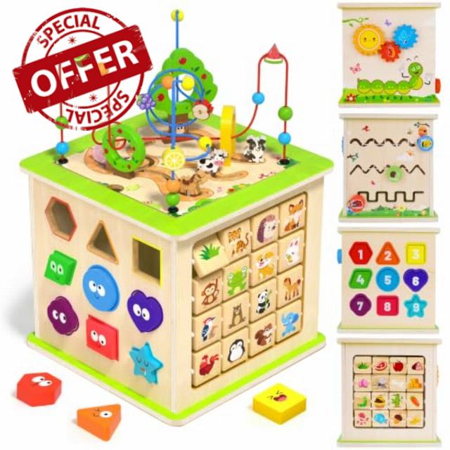 ATOYUS Wooden Activity Cube