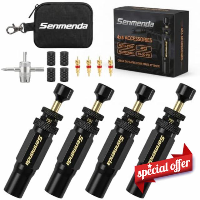 Adjustable Auto-Stop Tire Deflator Kit (10-30 PSI)