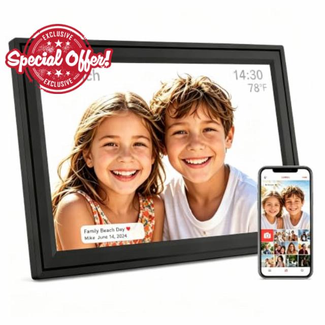 Digital Picture Frame 10.1 WiFi Photo Auto Rotate Touch Screen Easy to use                                                          HD Digital Photo Frame Electronic smart Wall Mountable