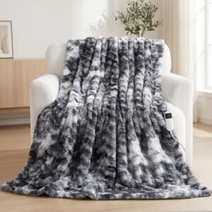 Soft Sherpa Faux Fur Heating Blanket with 10 Adjustable Heat Settings