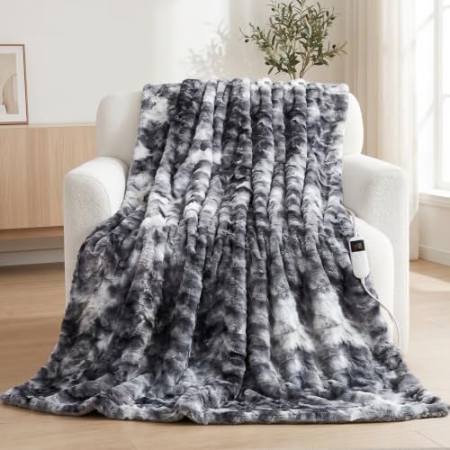 Soft Sherpa Faux Fur Heating Blanket with 10 Adjustable Heat Settings