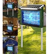 Solar Bug Zapper Outdoor, PhatroyYee Mosquito Zapper 4500V, Waterproof Portable Fly Zapper, Recha...