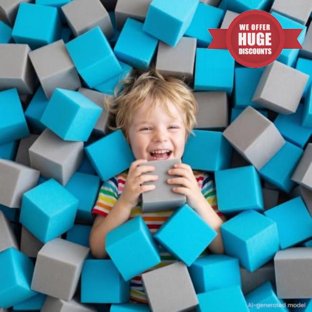 100 Pack Foam Pit Cubes – 3.15 Inch Soft Play Blocks High Density Flame Retardant Spongefor Trampoline