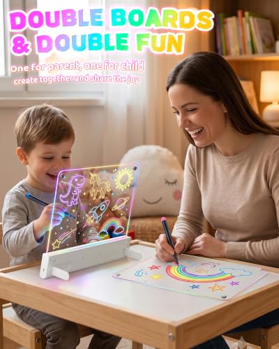 Christmas Birthday Gift for Kids 3600mAh Rechargeable Light Up Art Board with 32H Battery