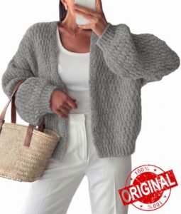 PRETTYGARDEN Women's Fall Cardigan Open Front Chunky Sweaters                                                          Cozy Stretchy Knitwear