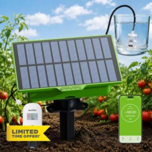 RAINPOINT Solar WiFi Drip Watering System & WiFi Moisture Sensor Combo Pack                                                          App Control Smart Indoor/Outdoor Automatic Drip Irrigation Waterer & Visual Gauge WiFi Plant Soil Moisture Mete