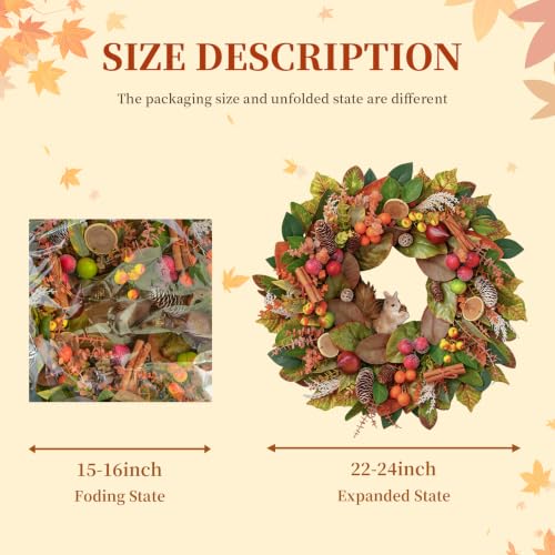 Farmhouse Fall Wreath for Indoor Outdoo