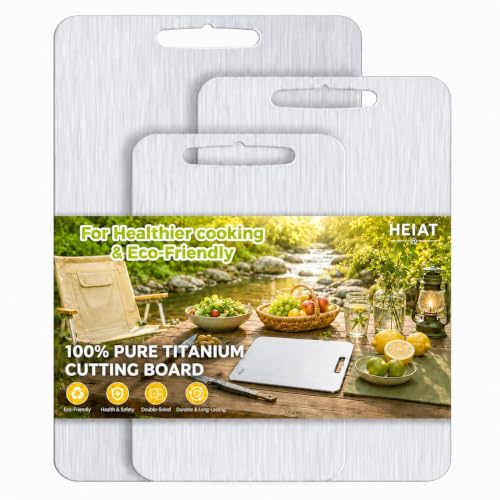 Double-Sided Kitchen Boards 3-Piece Multi-Size Set One-Piece Pure Titanium Reversible Double-Sided Design Dishwasher Safe Gift-Ready Packaging