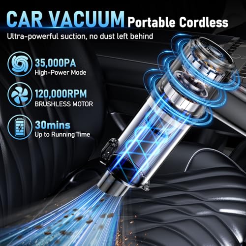 6-in-1 Rechargeable Mini Cleaner with Air Duster for Car