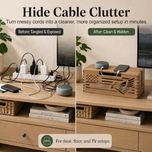Cord Hider & Organizer for Power Strip Magnetic lid