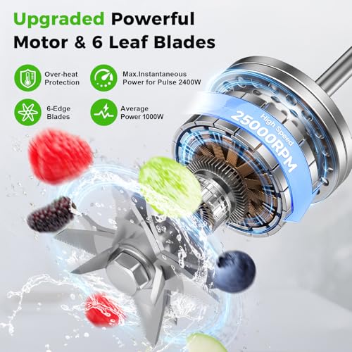 2400W Smoothies Blenders Black