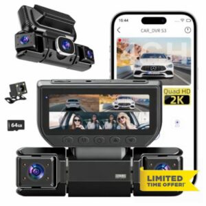 4-Channel 360° Dash Cam Front and Rear