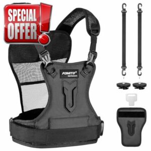 FOMITO Dual Camera Harness Multi Carrying Chest Vest System with Side Holster for Canon Nikon Sony Olympus DSLR Camera