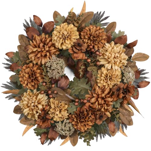 Fall Wreath for Indoor Outdoor Home Farmhouse Wall Thanksgiving Harvest Festival Deco