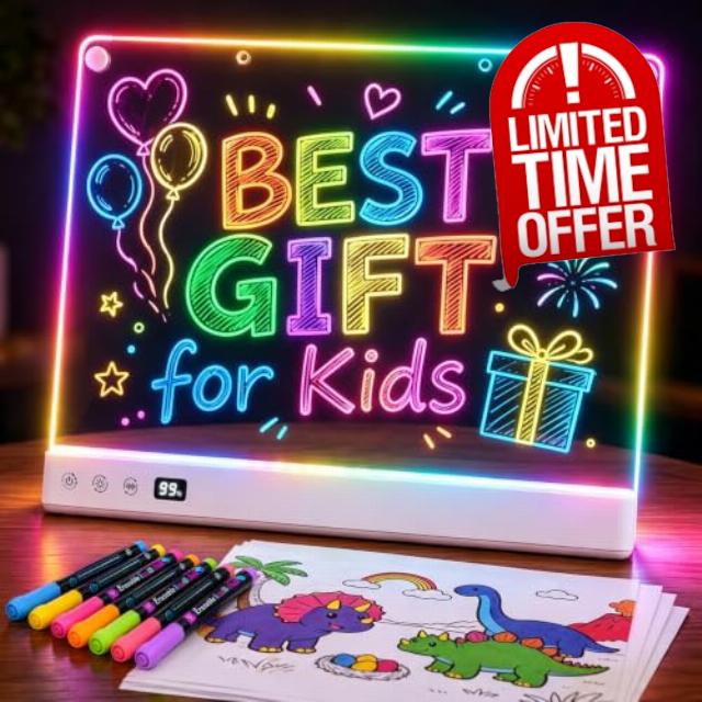 Aullsaty 16.5-Inch LED Drawing Board for Kids