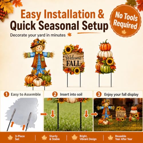 and Welcome Fall sign for lawns