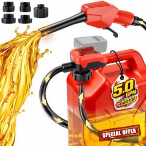 5GPM Cordless Fuel Transfer Pump - Battery Powered Auto Stop Gas Can Pump                                                          Compatible with DeWalt 20V & Milwaukee 18V Batteries