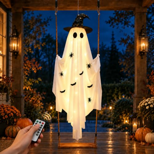 5.9ft Halloween Swinging Ghost Outdoor Decor Pre-Assembled Decor