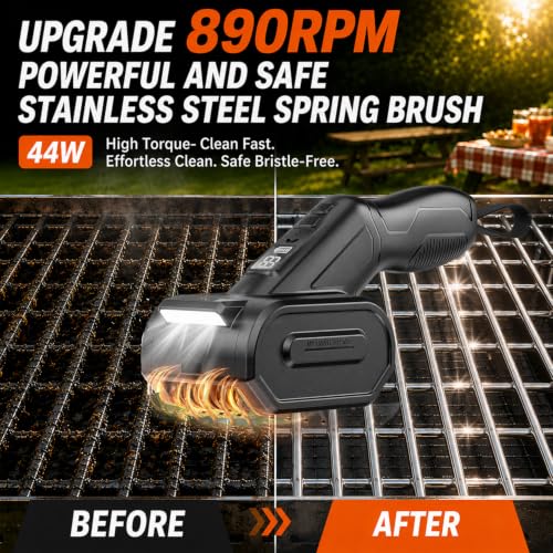 Cordless Rechargeable Grill Cleaner for Outdoor Grill