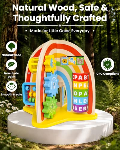9-in-1 Montessori Toy for 1 Year Old Sturdy Design with Wide Base