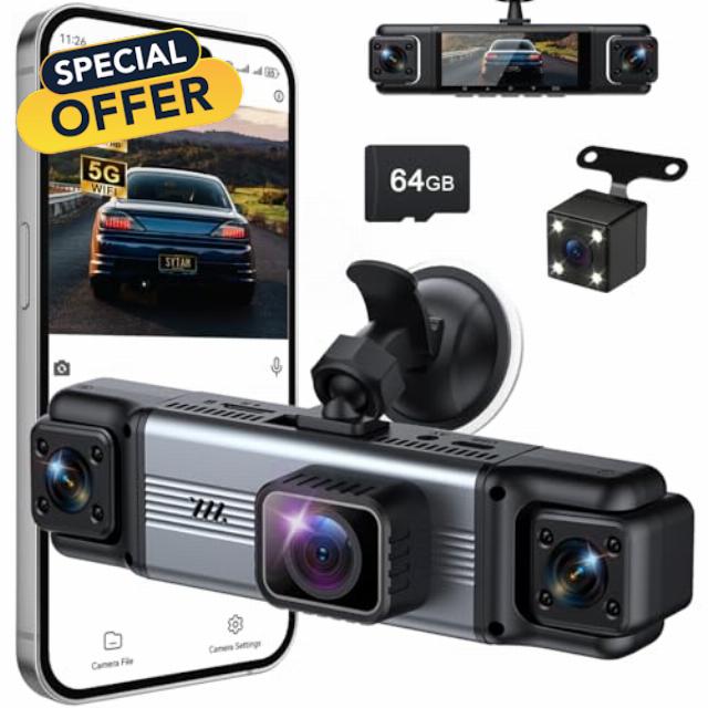 4 Channel 360° Dash Cam Front and Rear Inside