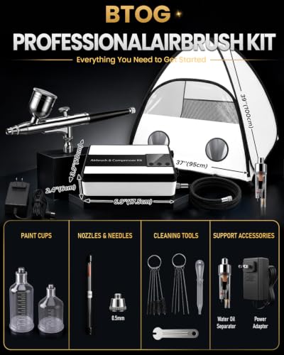 30-55 PSI Plug-in Airbrush Compressor 0.3/0.5mm Air Brush Painting Set