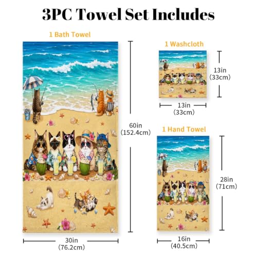 Beach Theme Cute cat beach design with tropical details