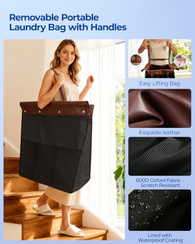 Large Dirty Clothes Hamper with Lockable Wheels