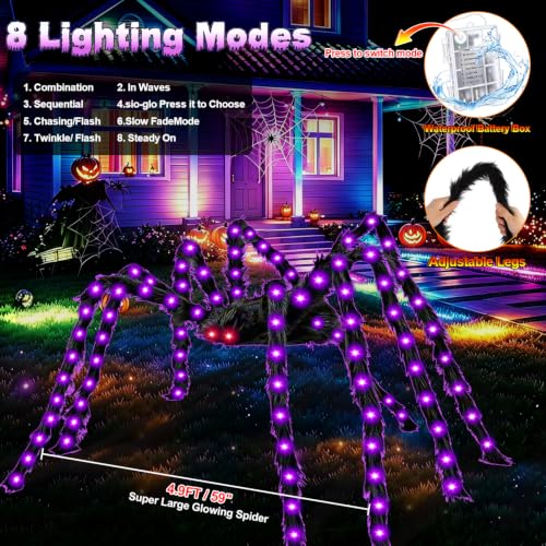 Remote Control Lighted Spider Dark Purple