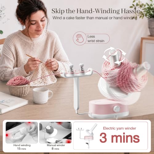 Large Capacity Automatic Yarn Ball Winder Cordless Rechargeable Yarn Cake Winder