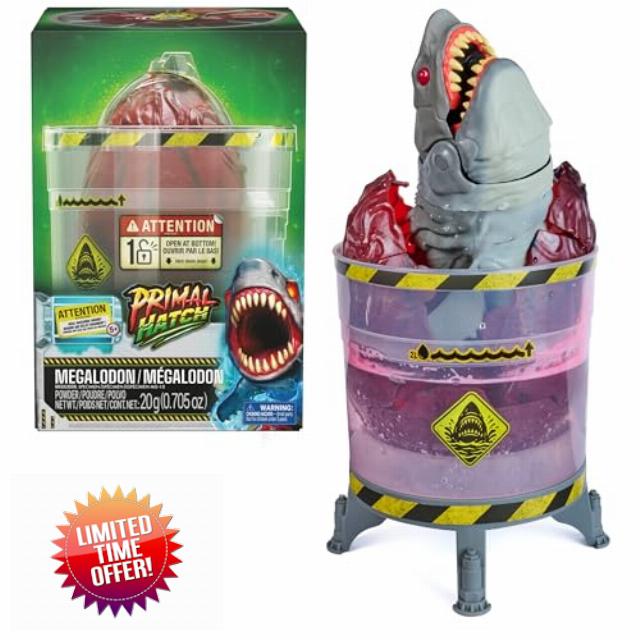 Primal Hatch Megalodon Hatching Shark Egg Interactive Toy                                                          16-inch Toy Shark