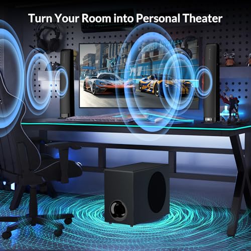 110W Sound Bar for Smart TV with Adjustable Deep Bass & Volume Boost & 3 Equalizer Modes