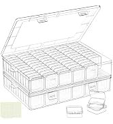 DILIBRA Large Bead Organizer Box, 66 Pcs Small Clear Storage Containers with Labels, Mini Bead Or...